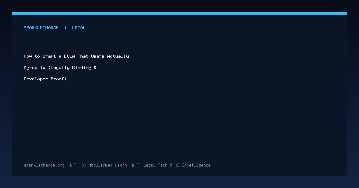 How to Draft a EULA That Users Actually Agree To (Legally Binding & Developer-Proof)