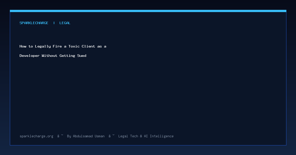 How to Legally Fire a Toxic Client as a Developer Without Getting Sued