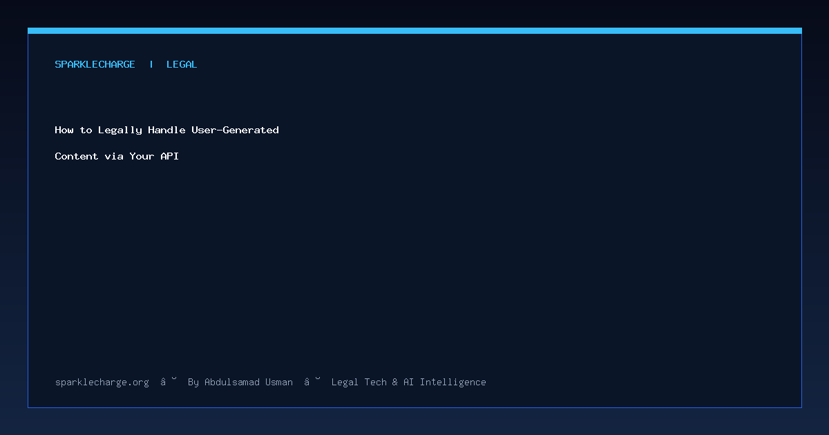 How to Legally Handle User-Generated Content via Your API