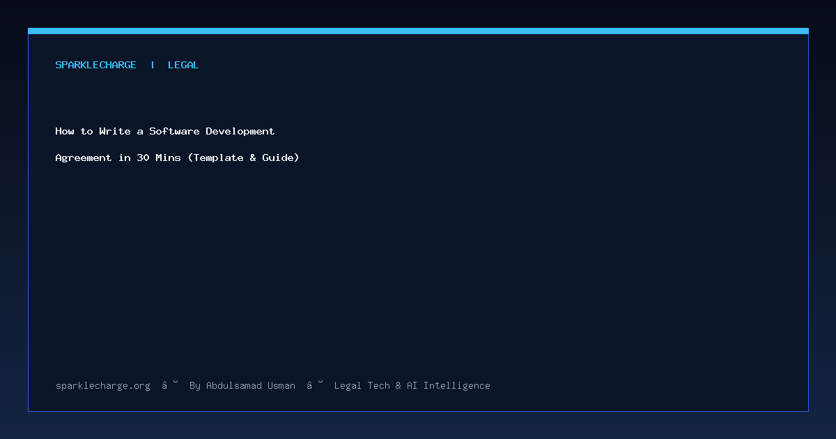 How to Write a Software Development Agreement in 30 Mins (Template & Guide)
