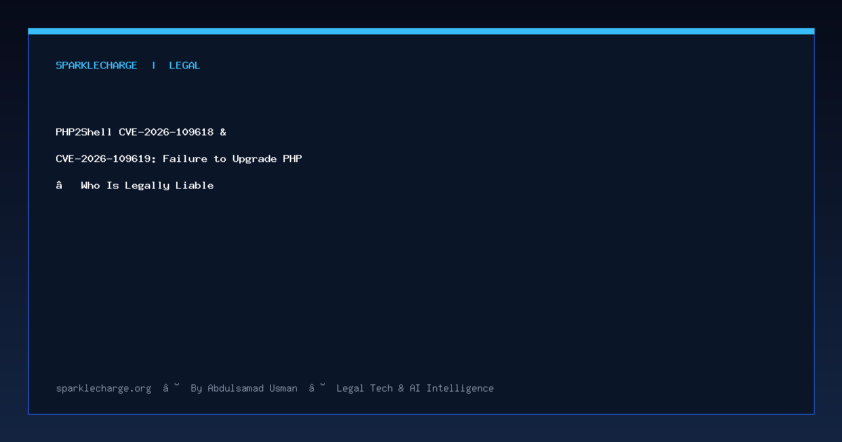 PHP2Shell CVE-2026-109618 & CVE-2026-109619: Failure to Upgrade PHP — Who Is Legally Liable
