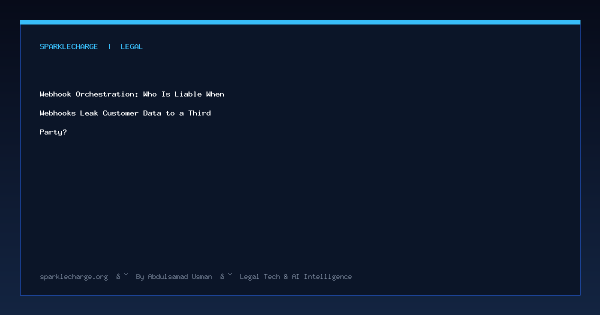 Webhook Orchestration: Who Is Liable When Webhooks Leak Customer Data to a Third Party?